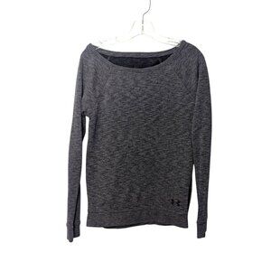 Under Armour Wide Neck Sweatshirt Heather Dark Gray SZ M